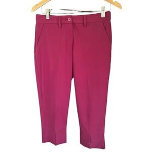NEW Oxford Golf Ladies Burgundy Golf Pants Size 2 Cropped Slit Front Golf Pants